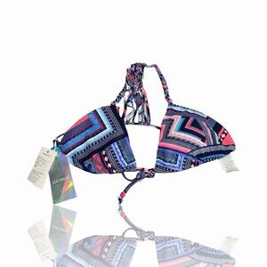 Springfield Beachwear Bikini Top Womens L Multicolor Geometric Triangle